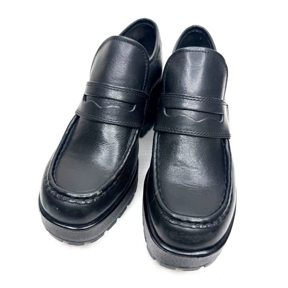 VAGABOND SHOEMAKER Dioon Academia Y2K Leather Chunky Platform Heel Loafers US 7